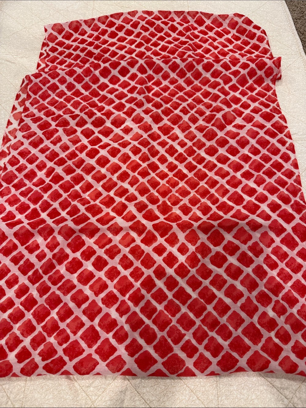 Coach diamonds red & white infinity scarf